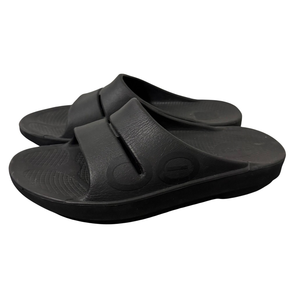Oofos OOahh Recovery Slide Sandals Mens 9 Womens 11 EU 42 Black Comfort Athletic